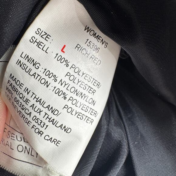 Woolrich Puffer Vest Womens Large Red Button Up Jacket + Pockets Outdoor Vintage - Picture 7 of 7